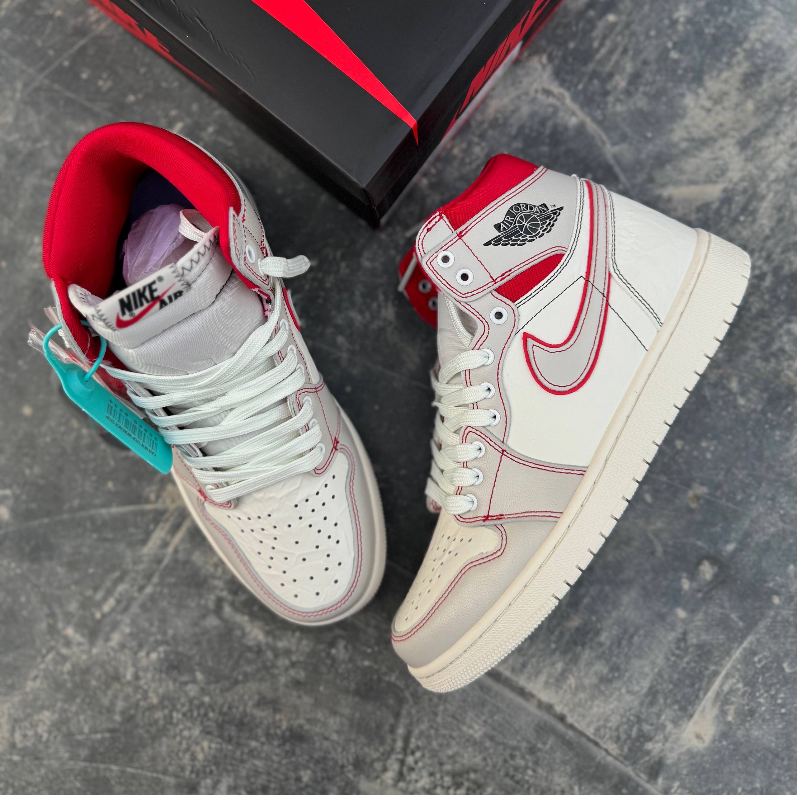 نایک ایر جردن وان رد فانتوم Nike Air Jordan 1 Retro High OG Phantom Gym Red